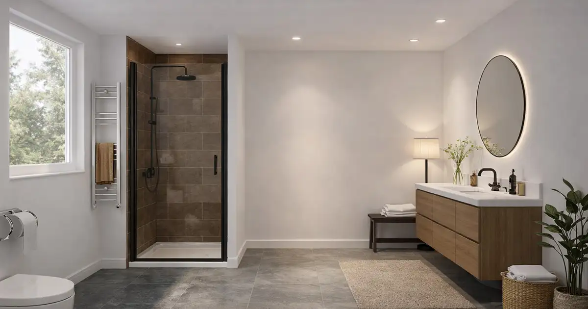 Cabin tắm kính slim cho phòng tắm nhỏ giúp tối ưu diện tích trong căn hộ chung cư