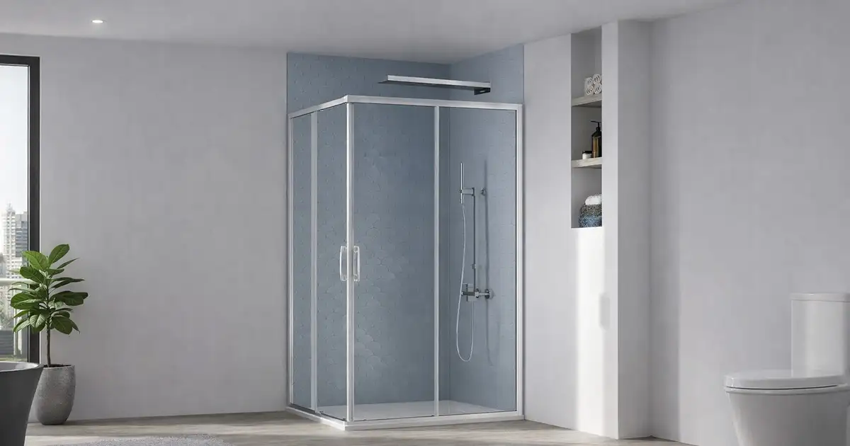 Thiết kế góc L giúp khai thác hiệu quả không gian, giữ bố cục phòng tắm gọn gàng và rõ ràng 