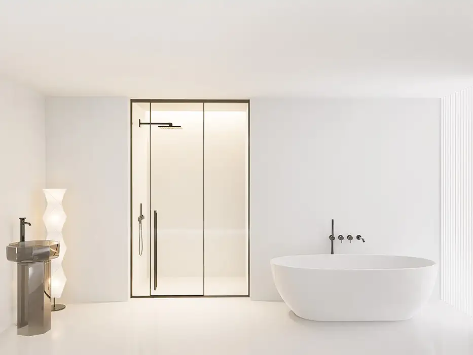 Cửa mở trượt – 1 cánh mở trượt & 2 vách cố định