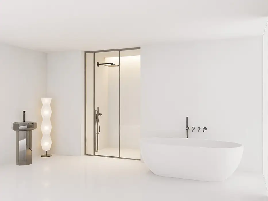 Cửa mở trượt – 1 cánh mở trượt & 2 vách cố định